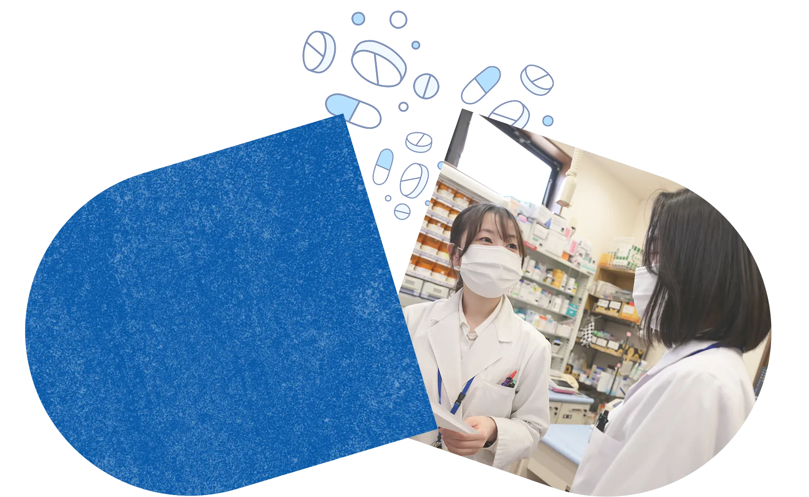 薬局スタッフが穏やかに対応している様子